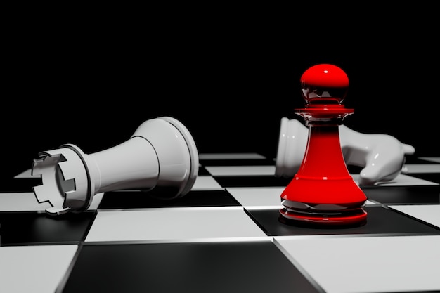 Chess board game, business competitive concept