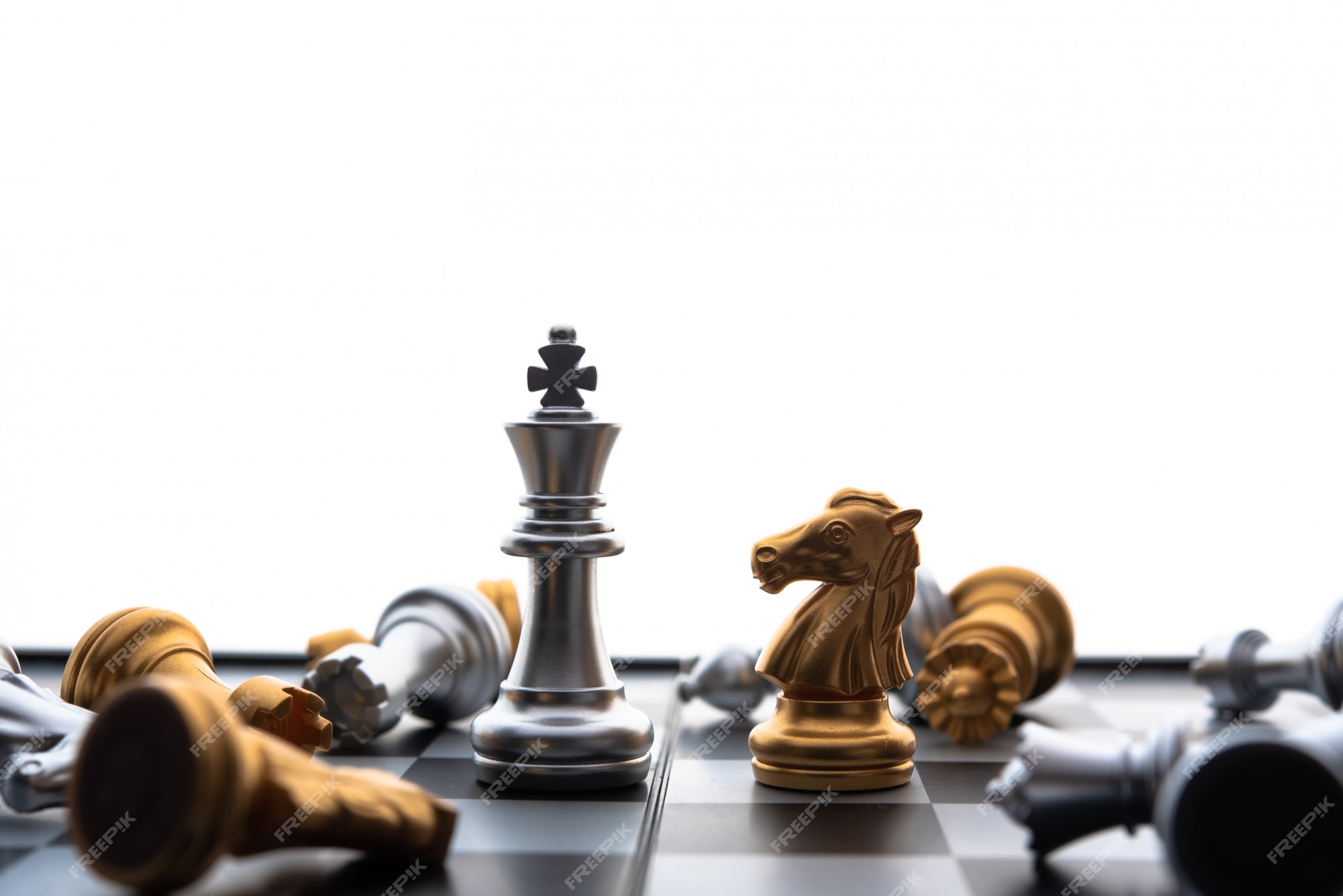 Leadership Concept The King Chess Piece With Chess Others Nearby From  Floating Board Game Concept Of Business Ideas And Competition And Strategy  Plan Success Meaning Stock Photo - Download Image Now - iStock