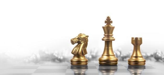 Chess board game concept of business ideas and competition and strategy concep and finance money