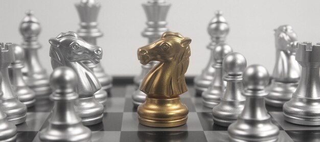 Chess board game concept of business ideas and competition and strategy concep and finance money