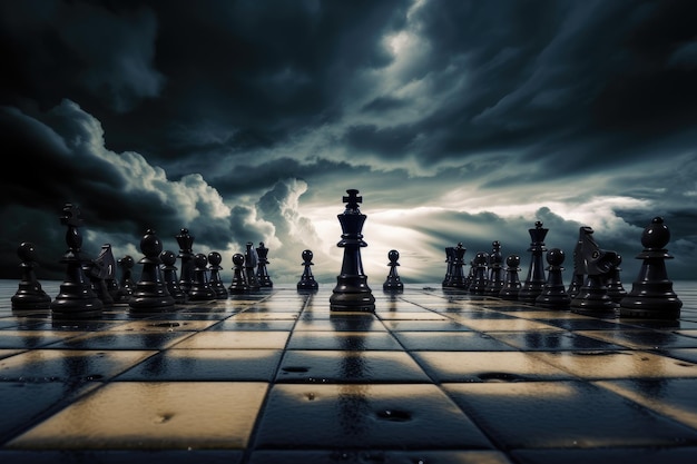 Chess board game concept of business ideas and competition and strategy ideas concep competitive advantage strategic marketing concept AI Generated