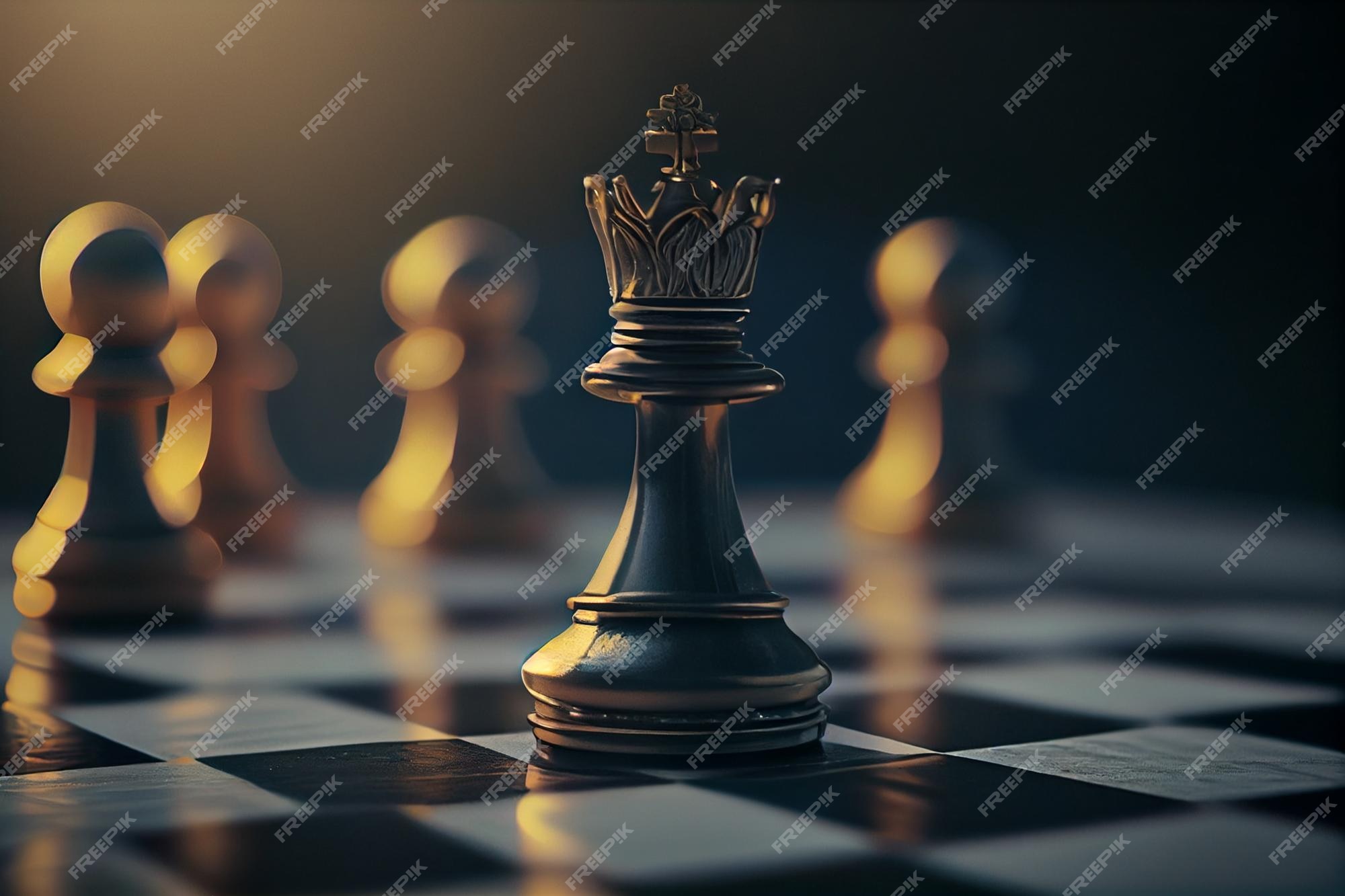 Intense Conflict On The Chessboard A 3d Illustrated Game