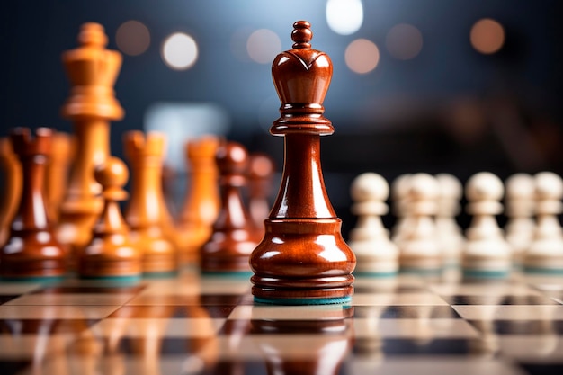 비즈니스 아이디어와 경쟁 및 전략 아이디어 concepgenerative ai의 체스 보드 게임 개념