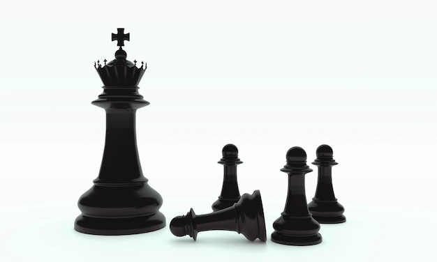 Фото chess board game pieces в черном цвете