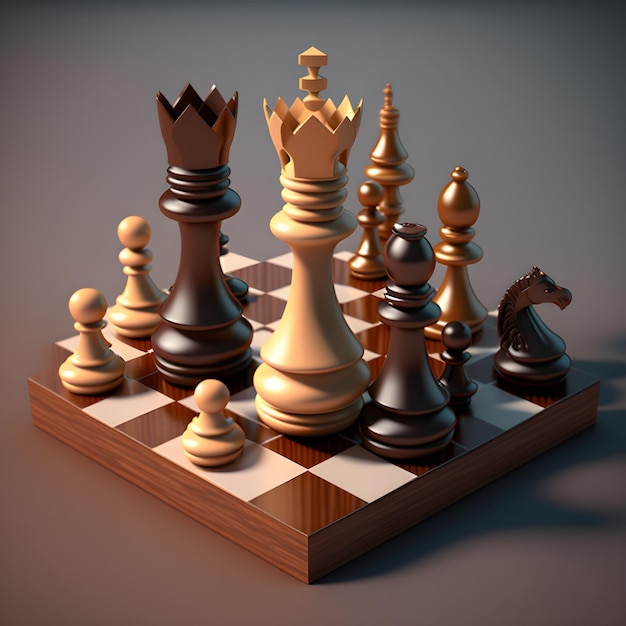 A chess board with a chess piece and the crown on it.