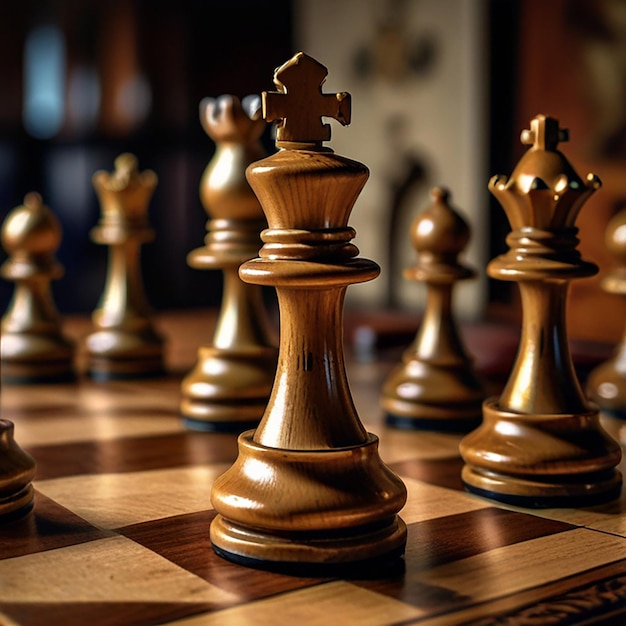 a chess board with chess pieces on it