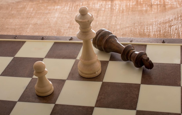 Chess board with chess pieces on it