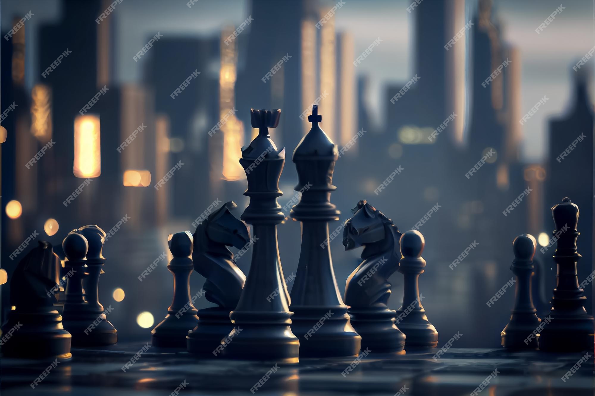 Premium Photo  Chess board with pawns and king game for strategy and  business vision ai