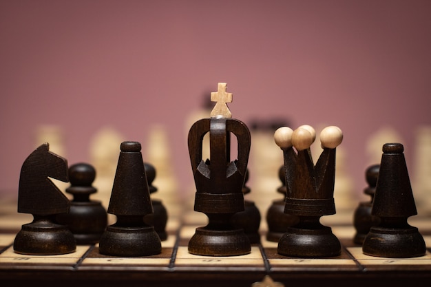 chess board with pink background