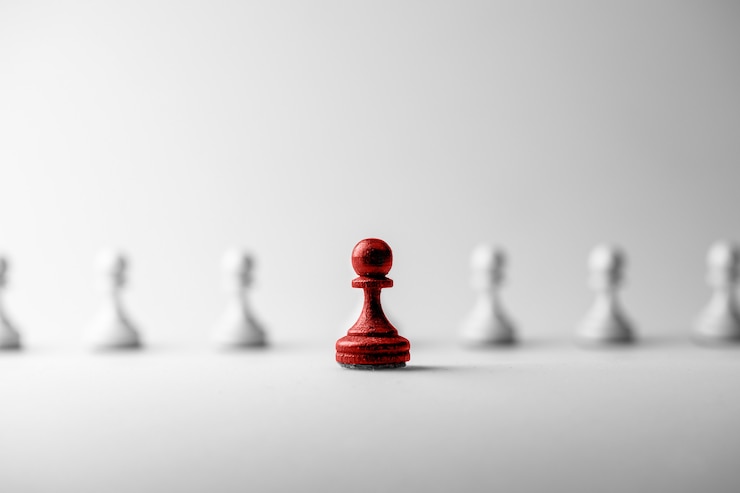 Photo chess business concept, leader & success