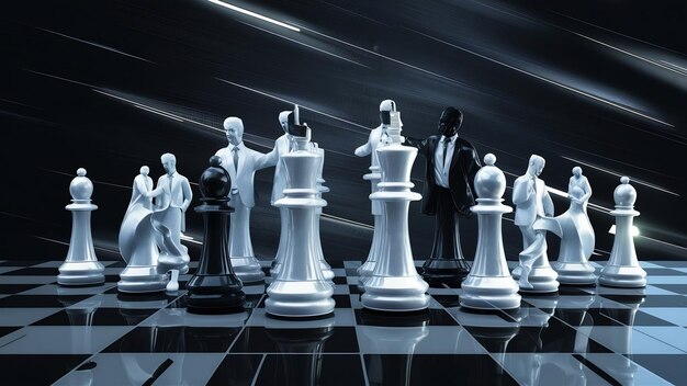 Chess business concept leader teamwork and success