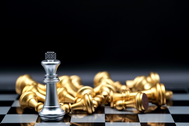 Chess business idea for competition, success and leadership concept 