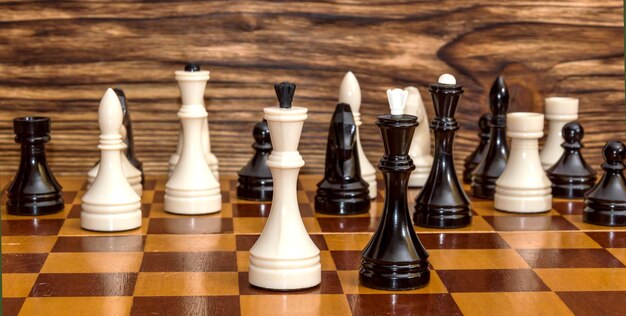 Chess on chess board