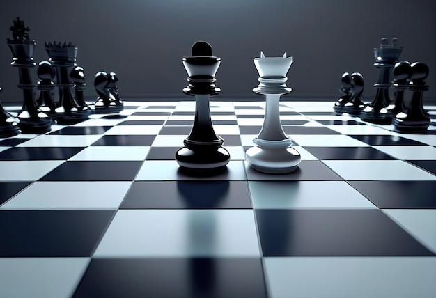 Chess competition Concept of Strategy business ideas illustration AI generative