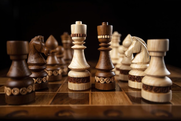 HD wallpaper: wooden chess set, background, the game, board game