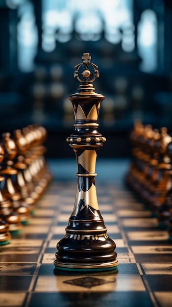 Chess embossed on a piece controlled by a hands calculated action Vertical Mobile Wallpaper