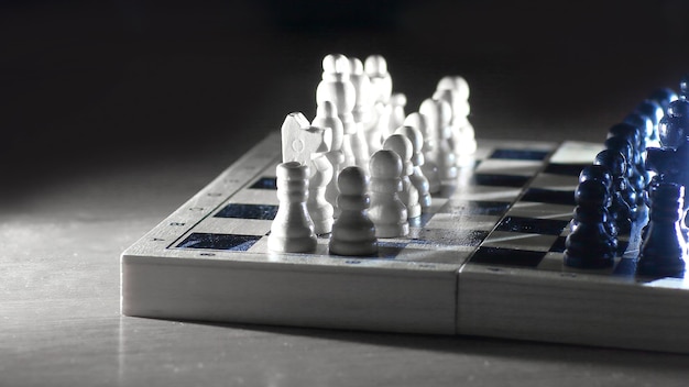 Chess game. abstract composition of chess figures.