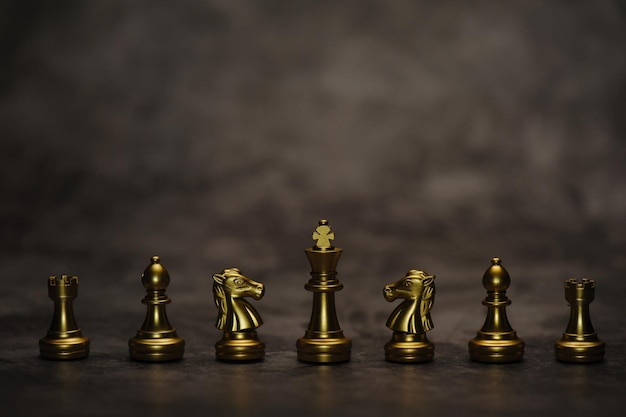 Chess game business competition strategy leadership and success concept