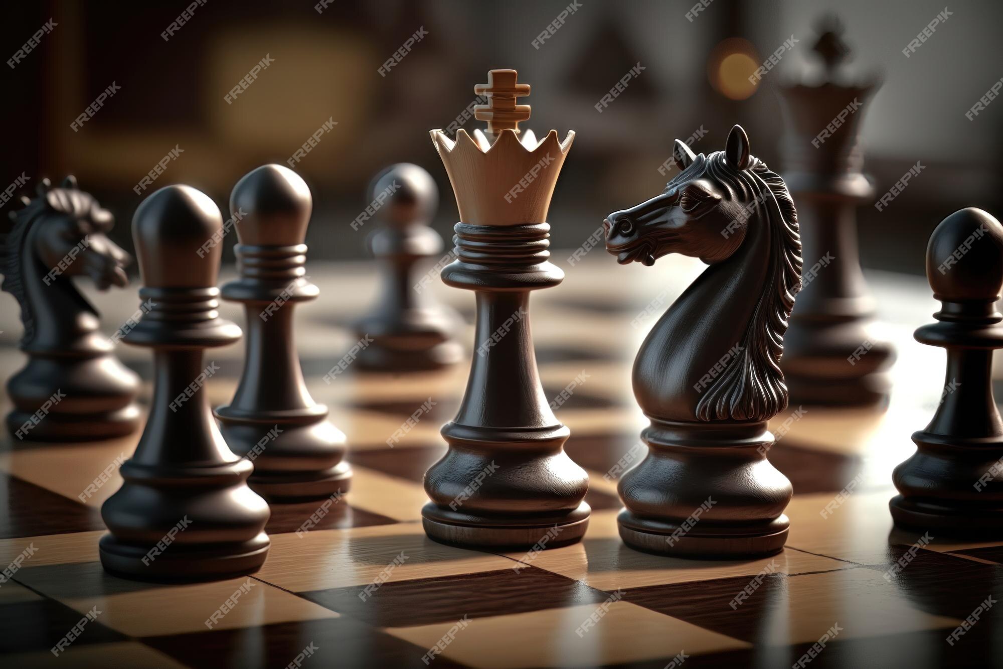 Ruling The Game 3d Chess King And Pawn Leadership Background