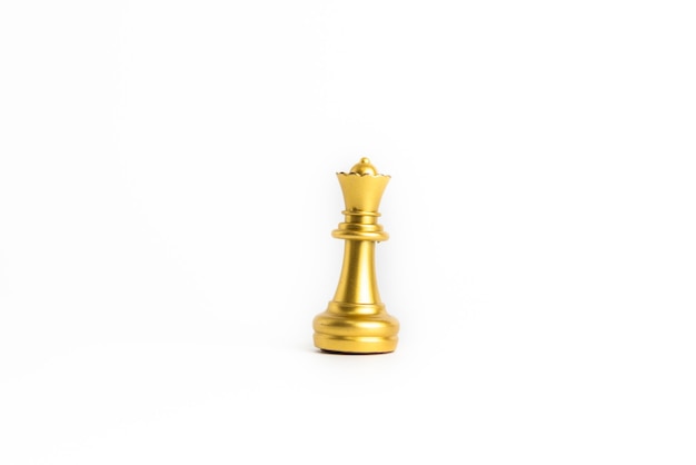 Chess game gold isolated on white background