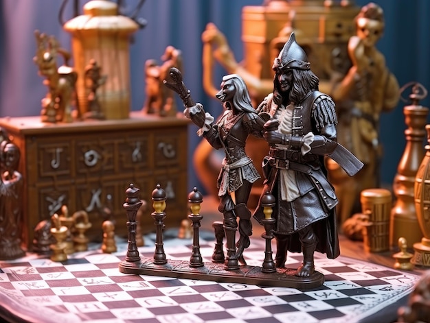 Premium AI Image  Chess pieces HD 8K wallpaper Stock Photographic Image