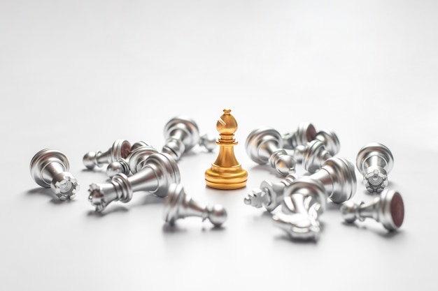 Chess game win, Business success concept 