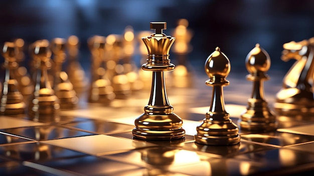 Premium AI Image  A chess game with a chess piece and a king on it