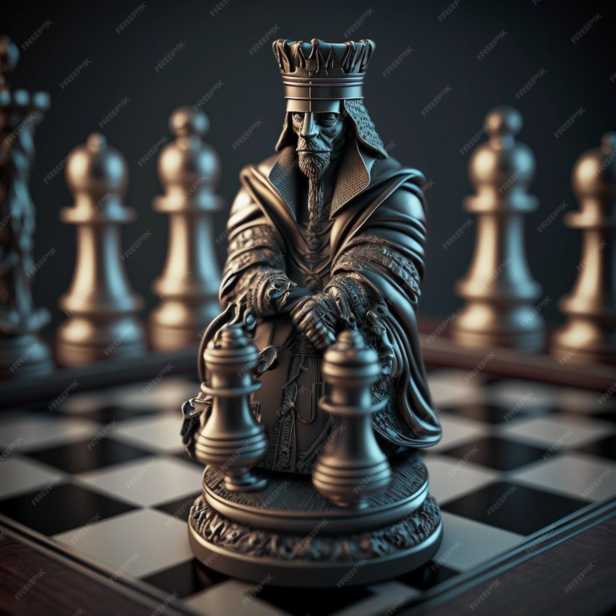 Premium AI Image  A chess game with a chess piece and a king on it