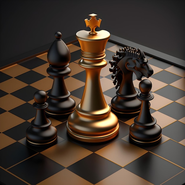 Premium AI Image  A chess game with a king and a cross on it