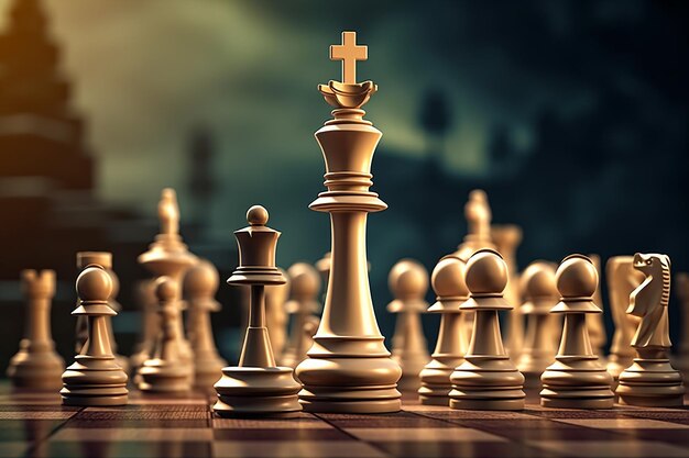 Premium AI Image  A chess game with a king and a cross on it