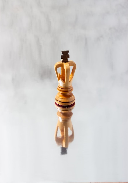 Chess king hand carved in wood