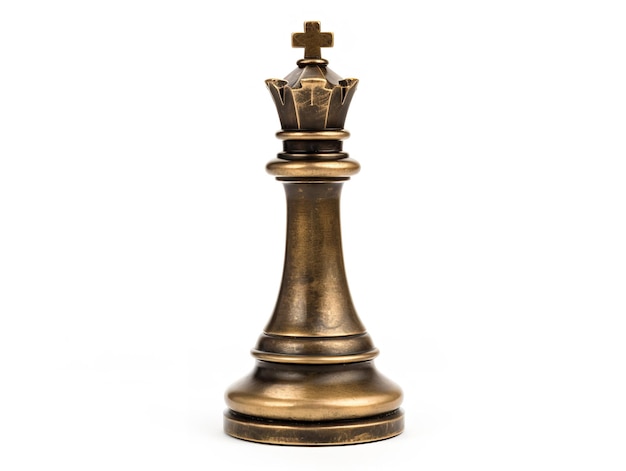 Chess King Piece Strategy and Leadership Isolated on White Background AI Generated