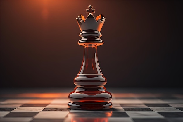 Chess king on a solid color background ai generative