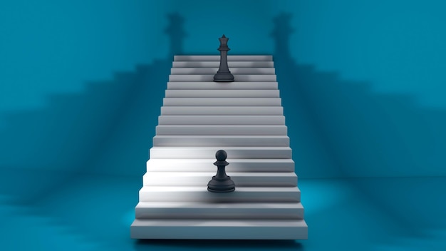 Chess and ladder of success concept