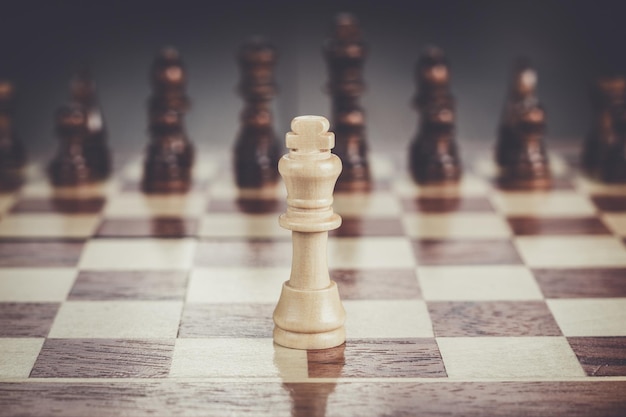 Chess leadership concept on the chessboard