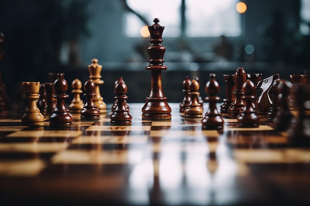 Selective focus Mans hand in chess play, metaphorically guiding strategic  business decisions Vertical Mobile Wallpaper AI Generated 30463882 Stock  Photo at Vecteezy