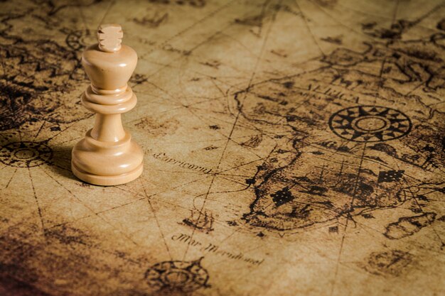 chess on old map 