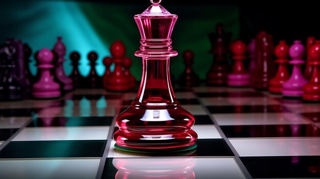 Шахматная фигура на успехе соревнований по шахматной доске и стратегической игре Generative Ai