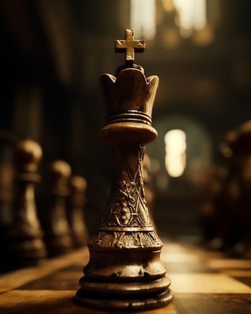 A chess piece with the cross on it