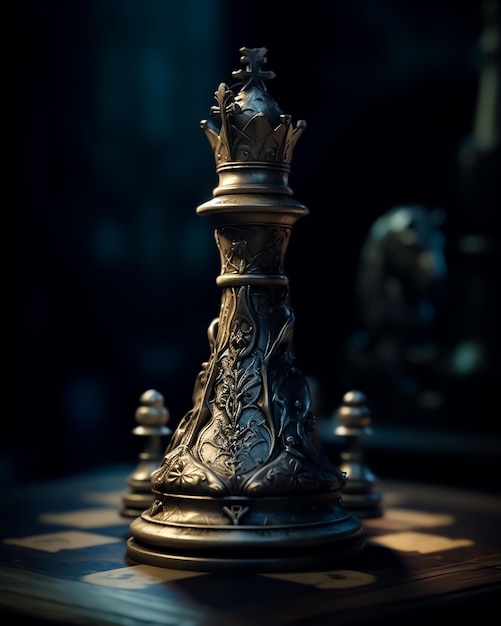 A chess piece with the word king on it