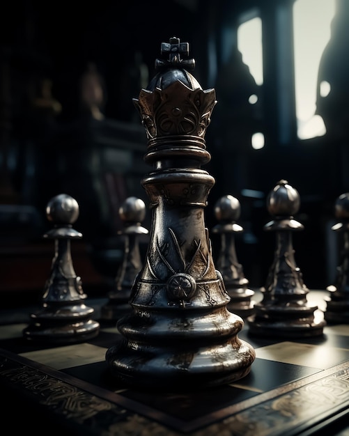 A chess piece with the word queen on it