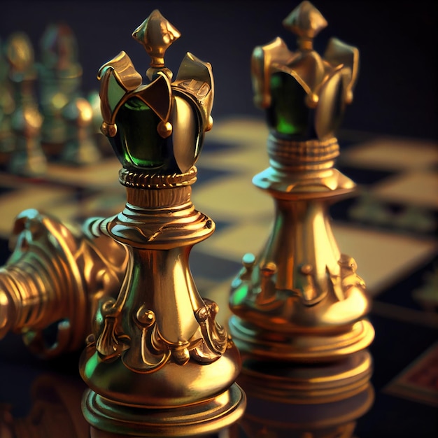 Chess pieces on the board The concept of planning decisionmaking and strategy