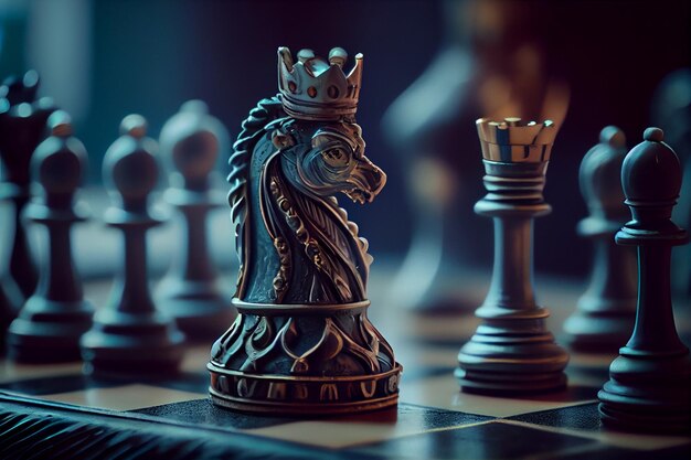 Chess pieces on the boardgenerative ai