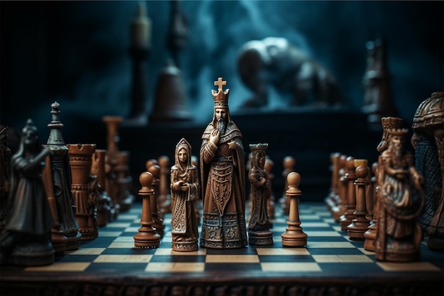 chess pieces on chess board