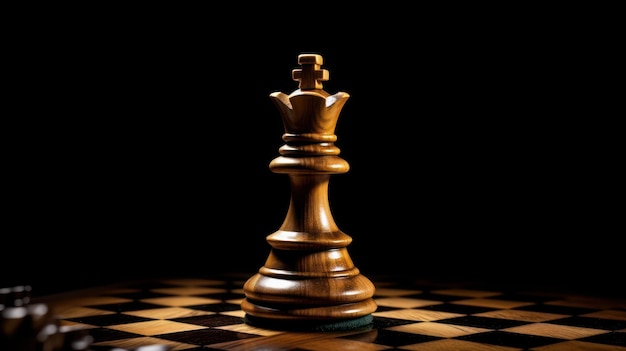 chess pieces on a chessboard with dark background