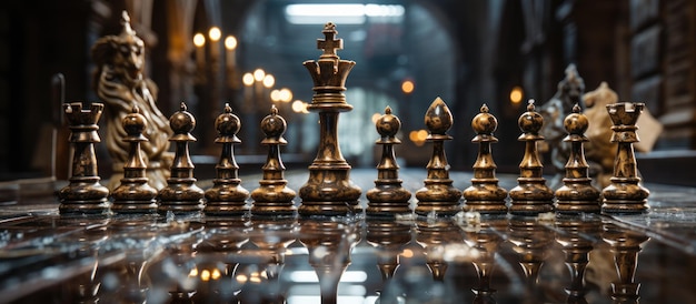 체스판 에 있는 체스 조각 들