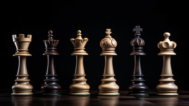 Chess pieces on a dark background