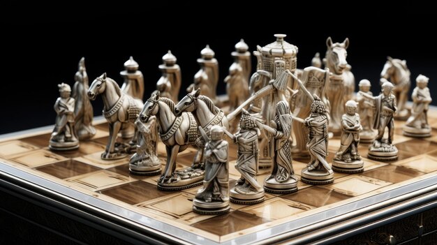 Premium AI Image  Chess pieces HD 8K wallpaper Stock Photographic Image