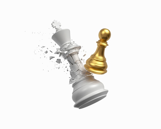 Chess pieces isolate on white background