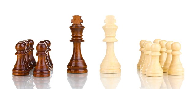 Chess pieces isolated on white